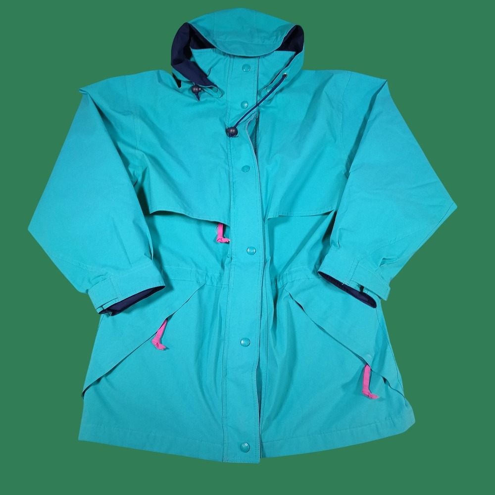 Vintage Eddie Bauer Gore-Tex Parka Jacket Women's M Teal Hooded